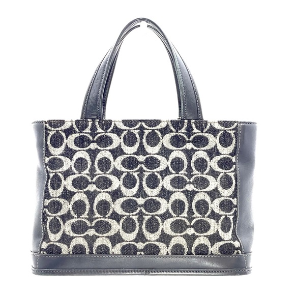 *RARE* Vintage Coach! 🖤 2000 Wool & Leathered Tote - Picture 3 of 15